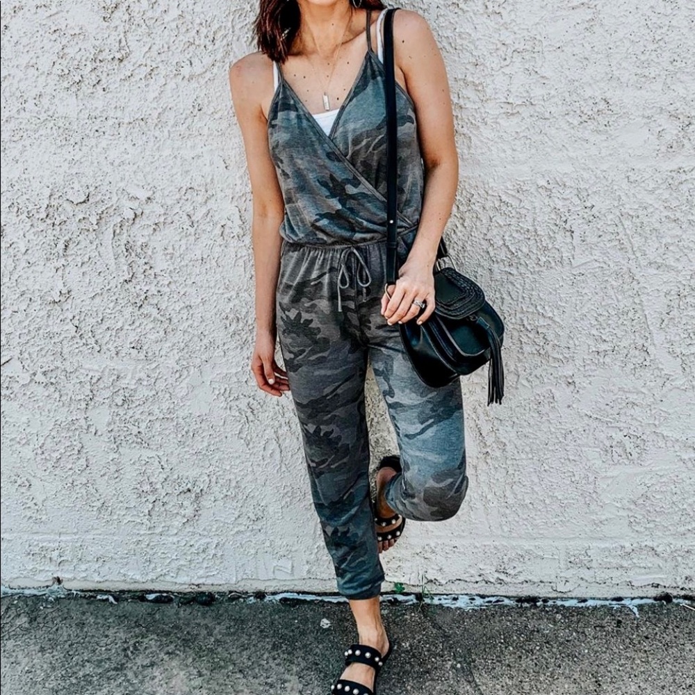Camo print jumpsuit NWT